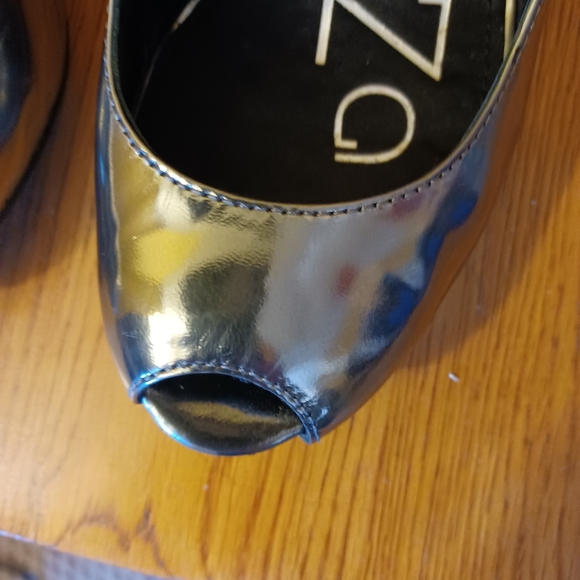 Apepazza silver/pewter open toed wedges - Picture 2 of 11